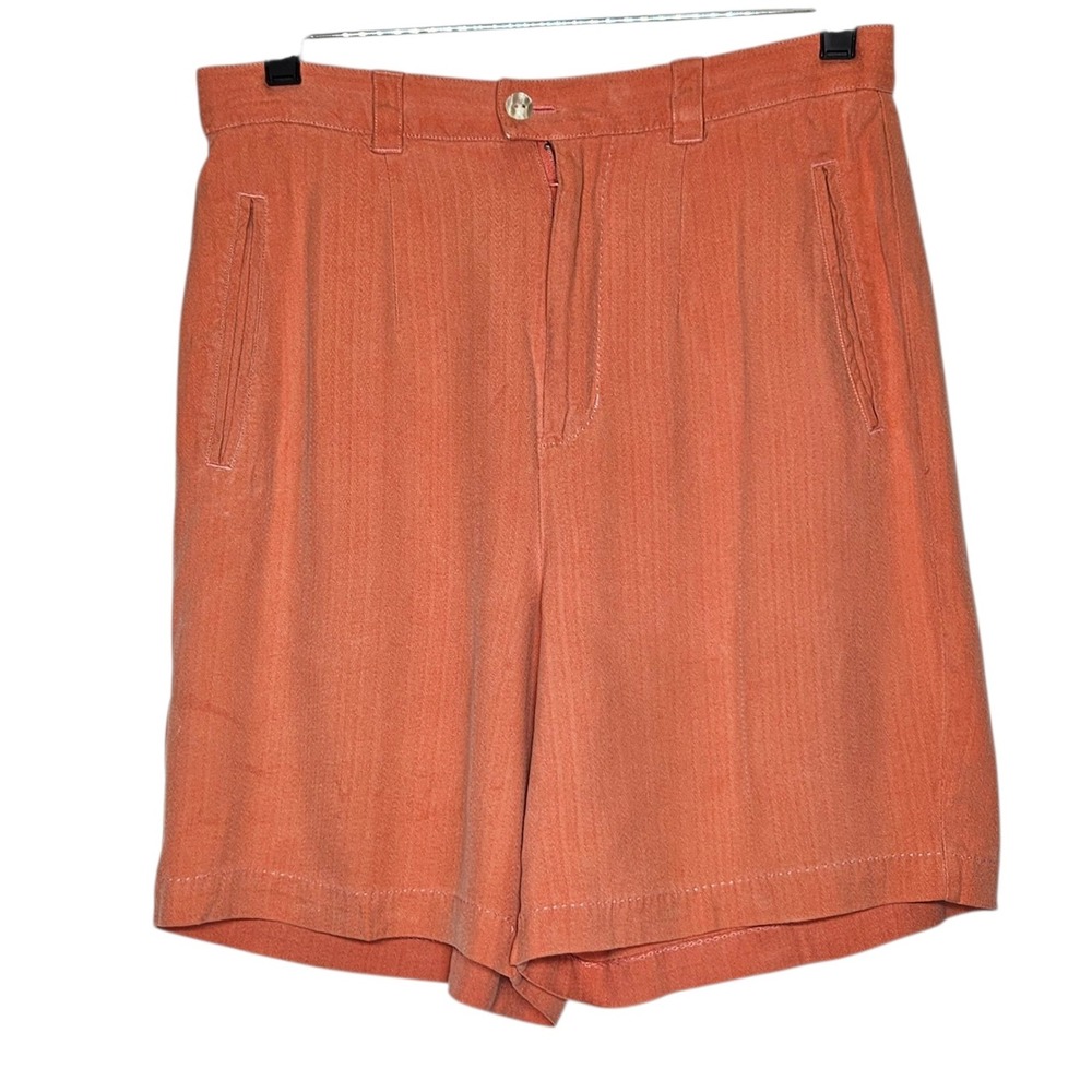 Tommy‎ Bahama Silk Shorts High Waist Pleated Coral Vacation Resort Lightweight 6